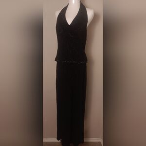 Vintage Bari Jay Black Maxi Dress with Flowing Silhouette